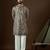 Men’s cream georgette solid embroidered kurta with trouser set | trendy designer ethnic wear for wedding, festive