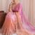 Multicolor ombre embroidered tissue designer saree