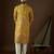 Men’s yellow georgette solid embroidered kurta with trouser set | trendy designer ethnic wear for wedding, festive