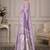 Lavender kalamkari silk blend fusion saree