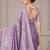 Lavender kalamkari silk blend fusion saree