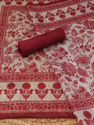 printed art silk unstitched dress material 2