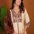 Embroidered raoman silk anarkali kurta with pant & dupatta set for women