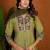 Embroidered raoman silk anarkali kurta with pant & dupatta set for women