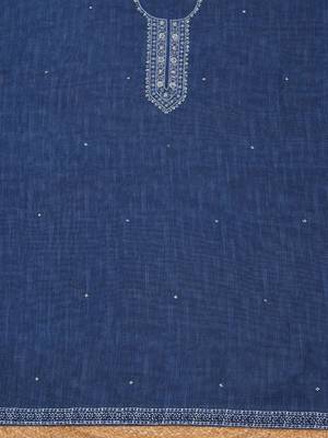 embroidered linen unstitched dress material 2