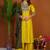 Embroidered raoman silk anarkali kurta with pant & dupatta set for women