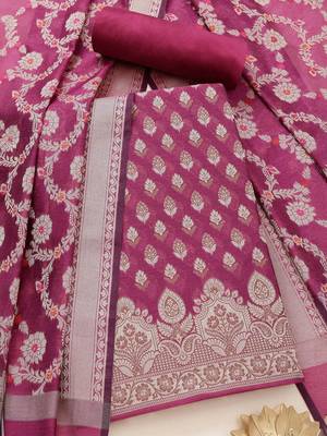 chanderi unstitched dress material 1