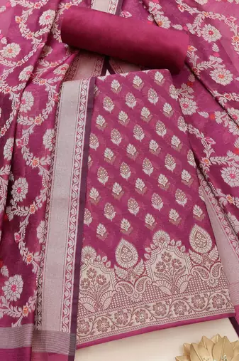 chanderi unstitched dress material