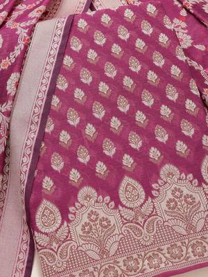 chanderi unstitched dress material 2