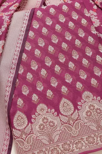 chanderi unstitched dress material