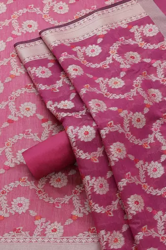 chanderi unstitched dress material