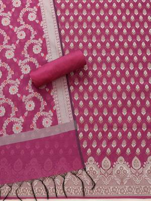 chanderi unstitched dress material 4