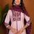 Embroidered raoman silk anarkali kurta with pant & dupatta set for women