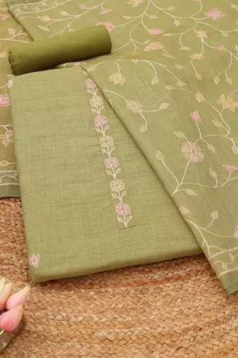 printed linen unstitched dress material