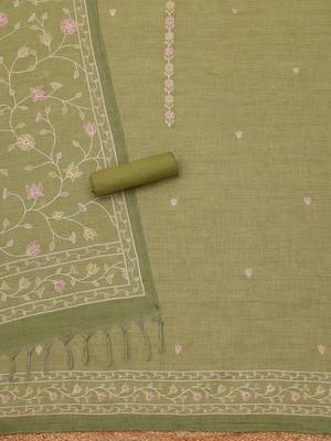 printed linen unstitched dress material 2