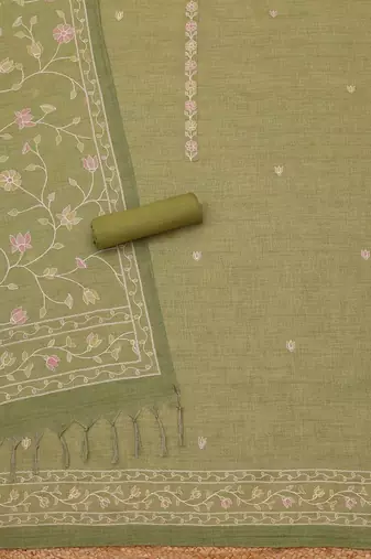 printed linen unstitched dress material