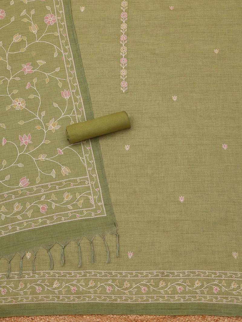 printed linen unstitched dress material