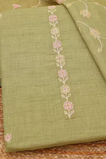 printed linen unstitched dress material