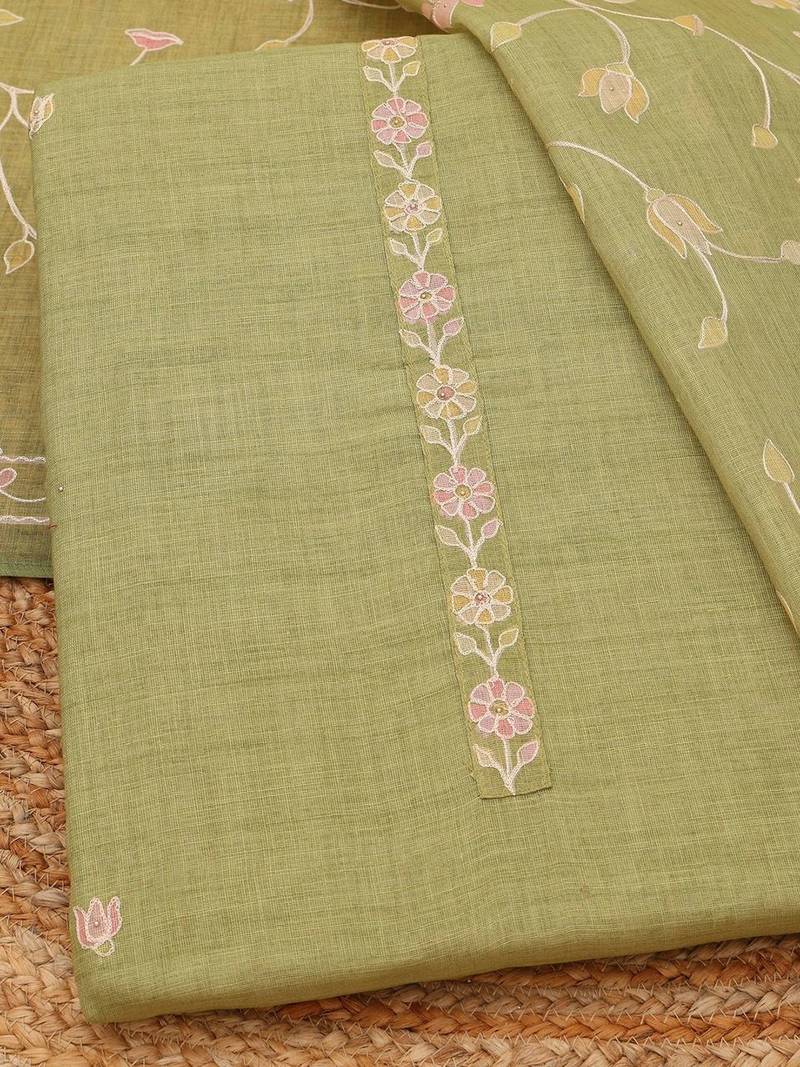 printed linen unstitched dress material
