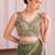 Green ombre embroidered tissue designer saree