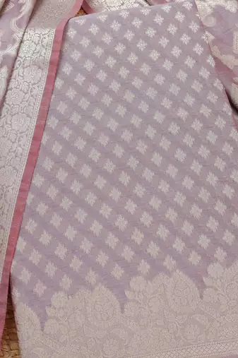 zari chanderi unstitched dress material