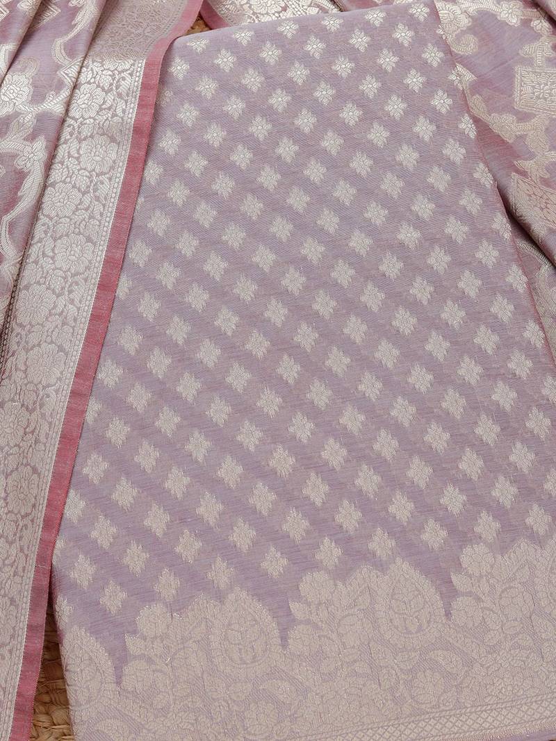 zari chanderi unstitched dress material
