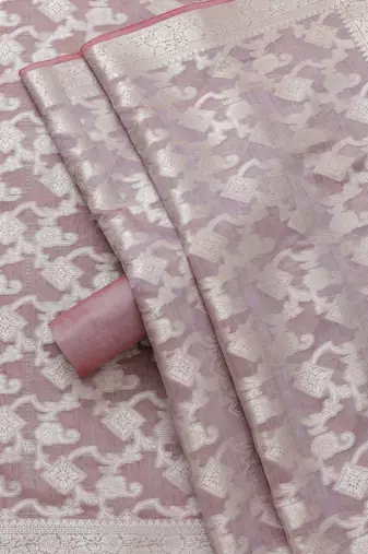 zari chanderi unstitched dress material