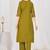 Embroidered cotton kurta with pant & dupatta set for women