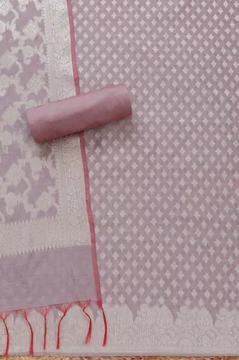 zari chanderi unstitched dress material