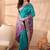 Turquoise woven design ikat sarees