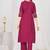 Embroidered cotton kurta with pant & dupatta set for women