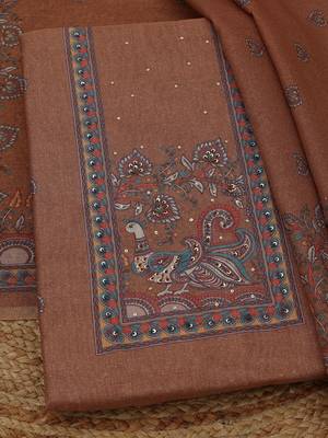printed linen unstitched dress material 2