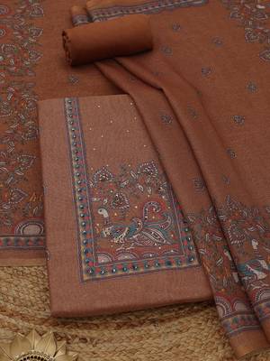 printed linen unstitched dress material 3