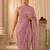 Pink embellished beads and stones satin designer saree