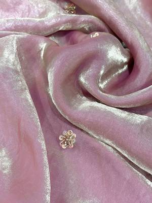 Pink embellished beads and stones satin designer saree 4