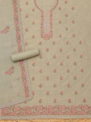 embroidered unstitched dress material 2