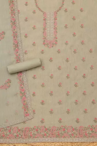 embroidered unstitched dress material
