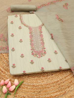 embroidered unstitched dress material 3