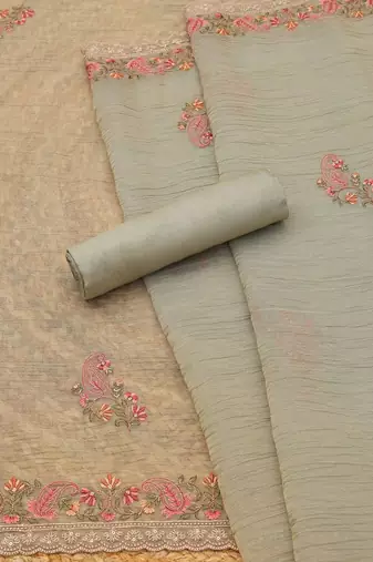 embroidered unstitched dress material
