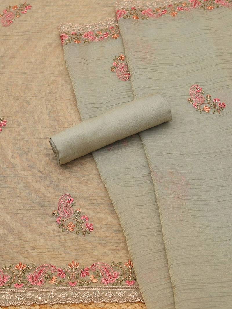 embroidered unstitched dress material