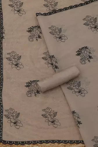embroidered  cotton unstitched dress material