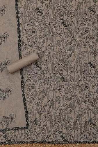 embroidered  cotton unstitched dress material