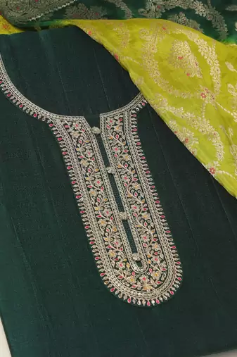floral embroidered sequinned unstitched dress material