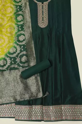 floral embroidered sequinned unstitched dress material