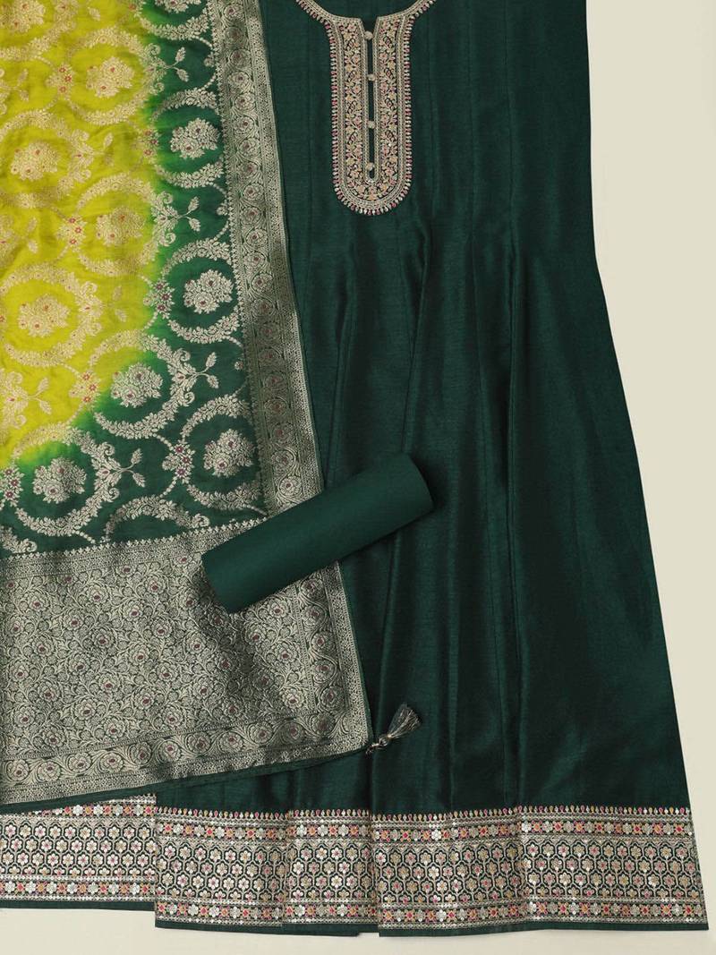 floral embroidered sequinned unstitched dress material