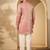 Men’s pink silk blend kurta with solid zari embroidered | trendy ethnic wear for festive, wedding & party occasions
