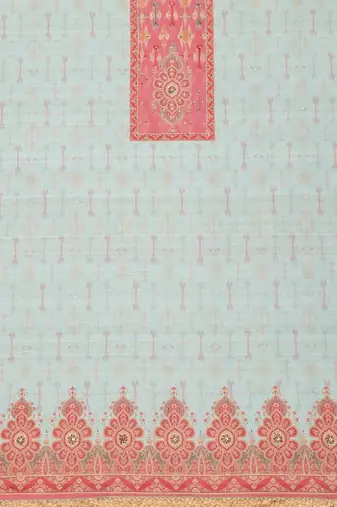 printed art silk unstitched dress material