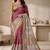 Purple kalamkari silk blend saree
