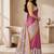 Purple kalamkari silk blend saree