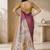 Purple kalamkari silk blend saree